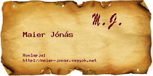 Maier Jónás névjegykártya